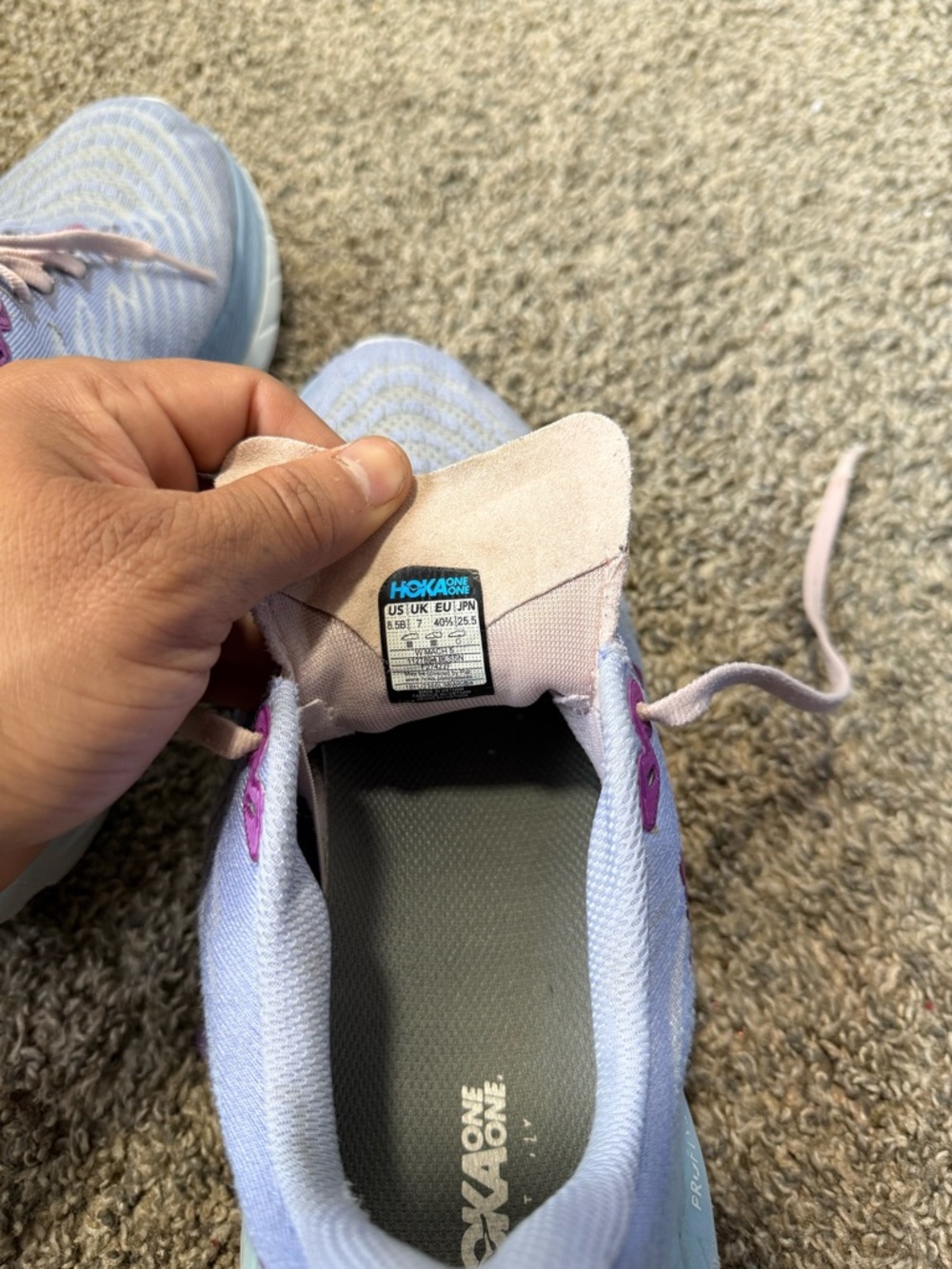 HOKA one one mach 5 Lavender Running Shoes with Pink Accents - Picture 6 of 6